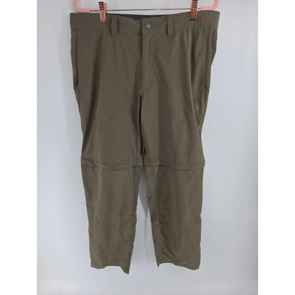 The North Face Mens Paramount Peak II Convertible Hiking Pants Olive Green 34